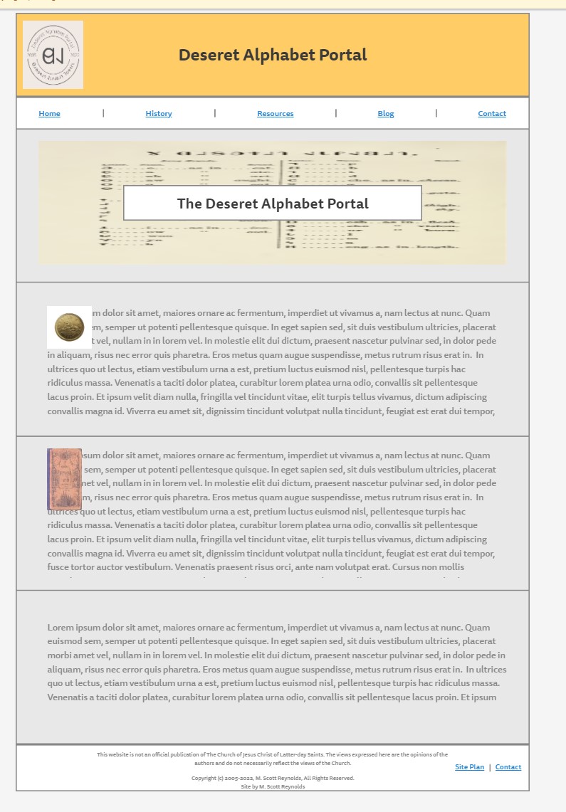 home page wireframe